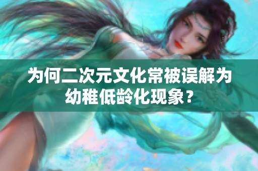为何二次元文化常被误解为幼稚低龄化现象？