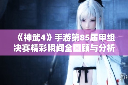 《神武4》手游第85届甲组决赛精彩瞬间全回顾与分析