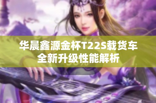 华晨鑫源金杯T22S载货车全新升级性能解析