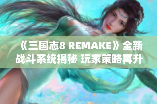 《三国志8 REMAKE》全新战斗系统揭秘 玩家策略再升级