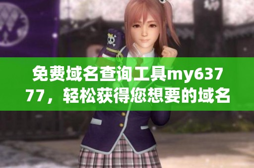 免费域名查询工具my63777，轻松获得您想要的域名信息