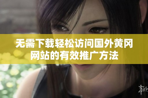 无需下载轻松访问国外黄冈网站的有效推广方法