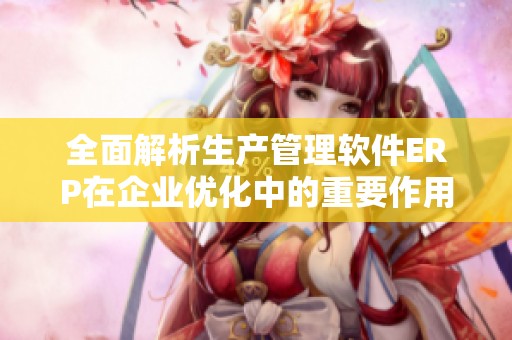 全面解析生产管理软件ERP在企业优化中的重要作用