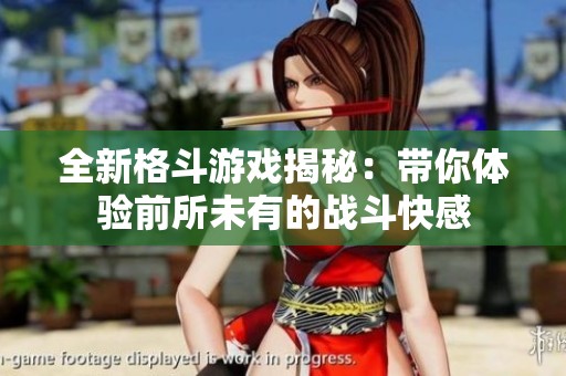 全新格斗游戏揭秘：带你体验前所未有的战斗快感