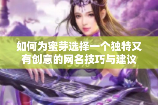 如何为蜜芽选择一个独特又有创意的网名技巧与建议