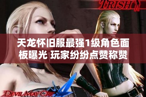天龙怀旧服最强1级角色面板曝光 玩家纷纷点赞称赞技术高超