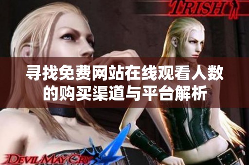 寻找免费网站在线观看人数的购买渠道与平台解析