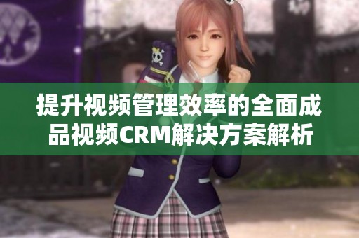提升视频管理效率的全面成品视频CRM解决方案解析