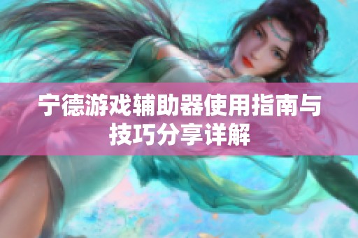 宁德游戏辅助器使用指南与技巧分享详解
