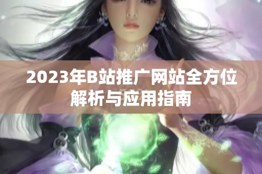 2023年B站推广网站全方位解析与应用指南