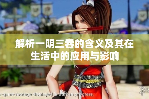 解析一阴三吞的含义及其在生活中的应用与影响