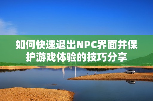 如何快速退出NPC界面并保护游戏体验的技巧分享