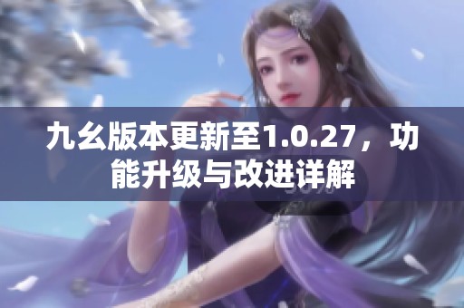 九幺版本更新至1.0.27，功能升级与改进详解