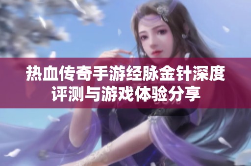 热血传奇手游经脉金针深度评测与游戏体验分享