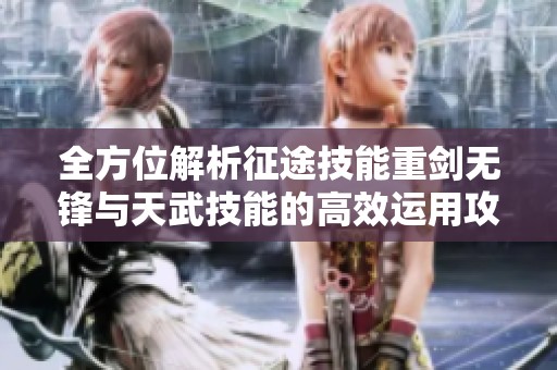 全方位解析征途技能重剑无锋与天武技能的高效运用攻略