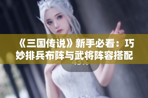 《三国传说》新手必看：巧妙排兵布阵与武将阵容搭配攻略