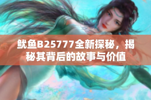 鱿鱼B25777全新探秘，揭秘其背后的故事与价值
