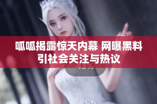 呱呱揭露惊天内幕 网曝黑料引社会关注与热议