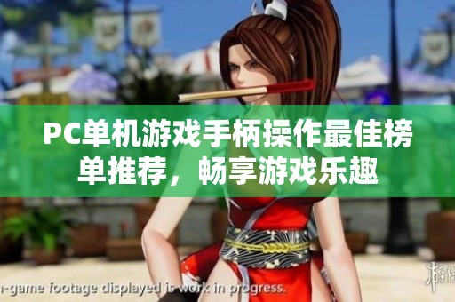 PC单机游戏手柄操作最佳榜单推荐，畅享游戏乐趣