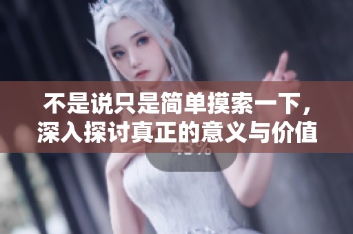 不是说只是简单摸索一下，深入探讨真正的意义与价值