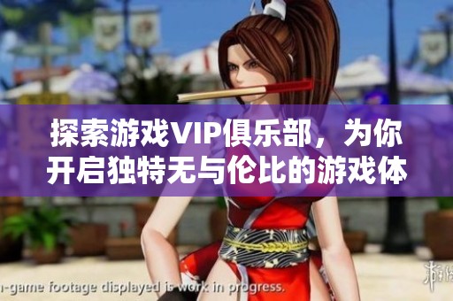 探索游戏VIP俱乐部，为你开启独特无与伦比的游戏体验