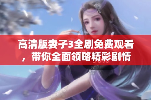 高清版妻子3全剧免费观看，带你全面领略精彩剧情