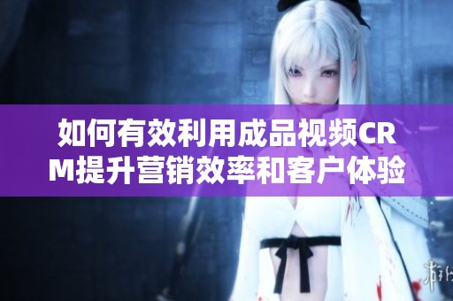 如何有效利用成品视频CRM提升营销效率和客户体验