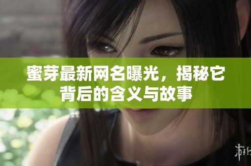 蜜芽最新网名曝光，揭秘它背后的含义与故事