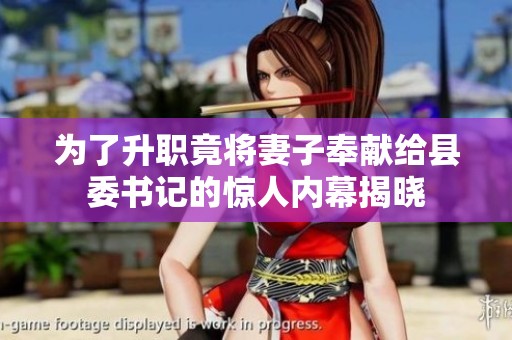 为了升职竟将妻子奉献给县委书记的惊人内幕揭晓