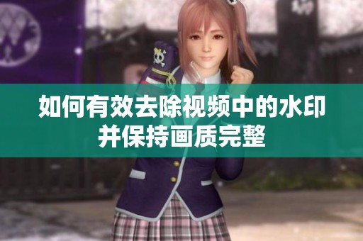 如何有效去除视频中的水印并保持画质完整
