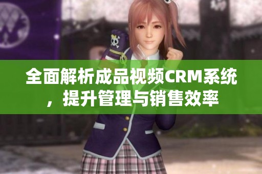 全面解析成品视频CRM系统，提升管理与销售效率