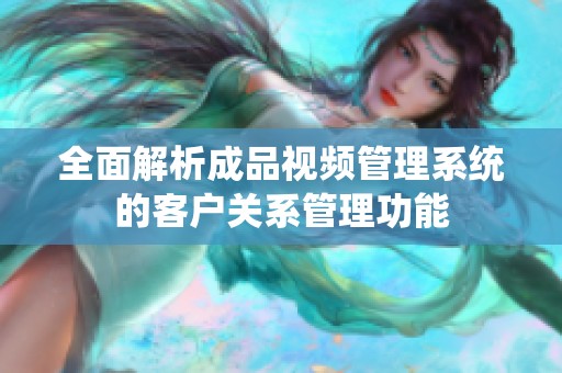 全面解析成品视频管理系统的客户关系管理功能