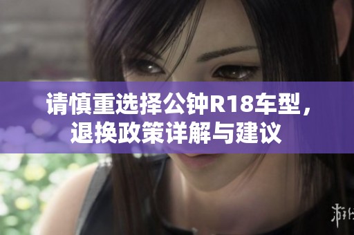 请慎重选择公钟R18车型，退换政策详解与建议