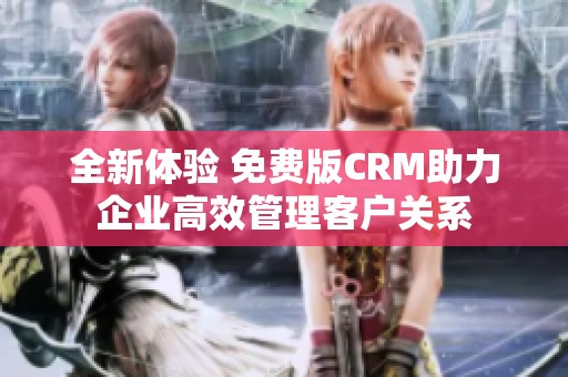 全新体验 免费版CRM助力企业高效管理客户关系