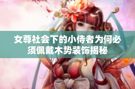 女尊社会下的小侍者为何必须佩戴木势装饰揭秘