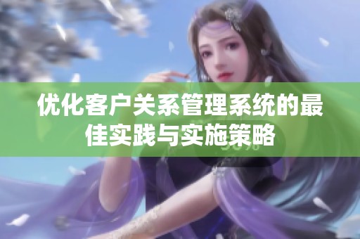 优化客户关系管理系统的最佳实践与实施策略