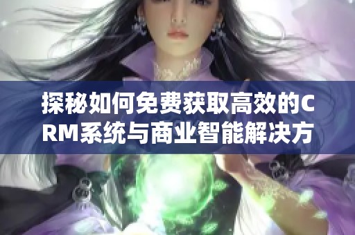 探秘如何免费获取高效的CRM系统与商业智能解决方案