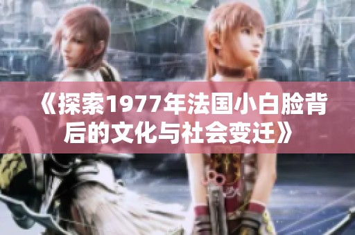 《探索1977年法国小白脸背后的文化与社会变迁》