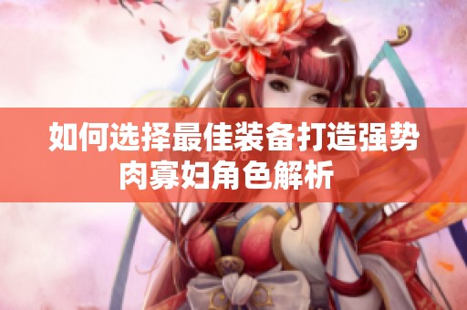 如何选择最佳装备打造强势肉寡妇角色解析  