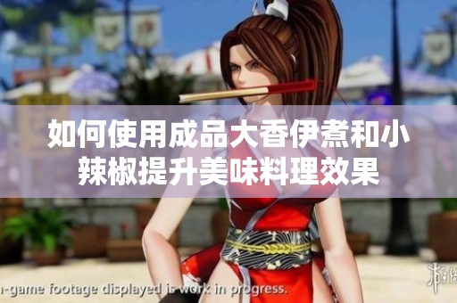 如何使用成品大香伊煮和小辣椒提升美味料理效果