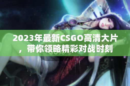 2023年最新CSGO高清大片，带你领略精彩对战时刻