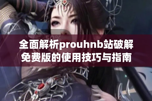 全面解析prouhnb站破解免费版的使用技巧与指南