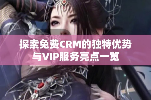 探索免费CRM的独特优势与VIP服务亮点一览