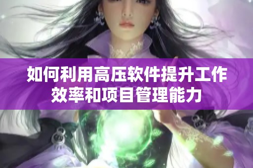 如何利用高压软件提升工作效率和项目管理能力