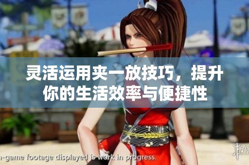 灵活运用夹一放技巧，提升你的生活效率与便捷性
