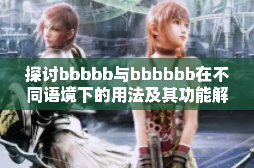 探讨bbbbb与bbbbbb在不同语境下的用法及其功能解析