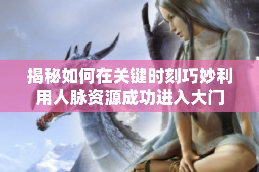 揭秘如何在关键时刻巧妙利用人脉资源成功进入大门