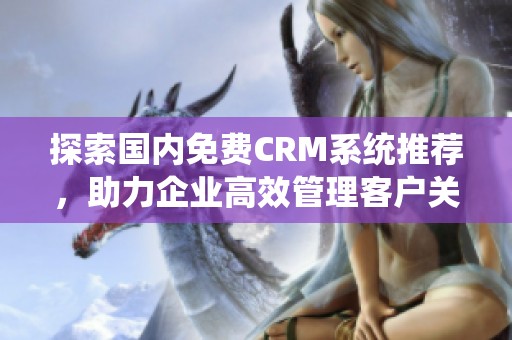 探索国内免费CRM系统推荐，助力企业高效管理客户关系
