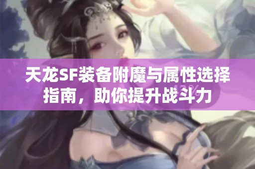 天龙SF装备附魔与属性选择指南，助你提升战斗力