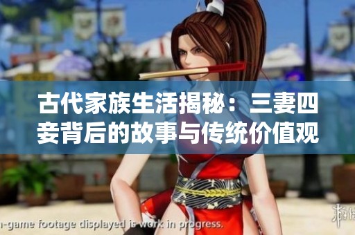 古代家族生活揭秘：三妻四妾背后的故事与传统价值观探讨
